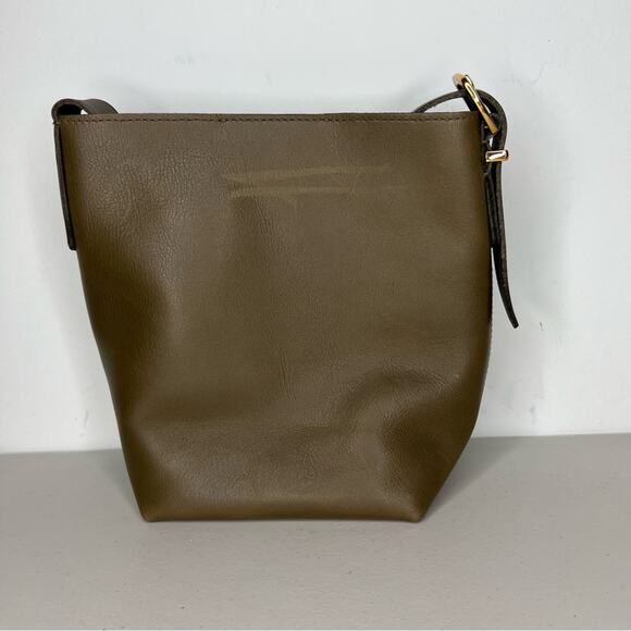 Madewell Burnt Olive Green The Essential Mini Bucket Tote - Picture 2 of 6